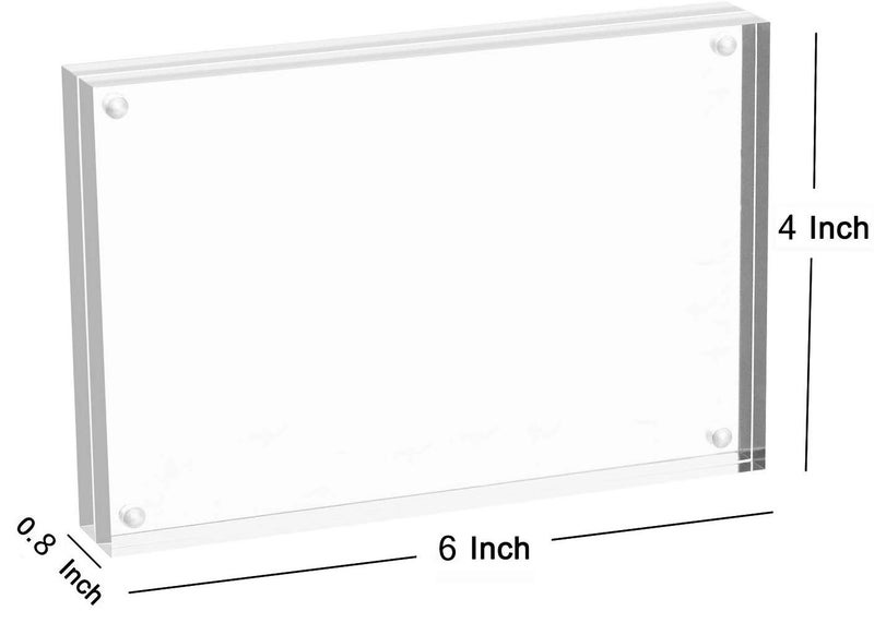 Meetu Acrylic Picture Frame 4x6 Tabletop Photo Frame Magnetic Double Sided Frame Free Standing Desktop for Display Document, Certificate, Photograph, Artwork in Office Room - Image 1